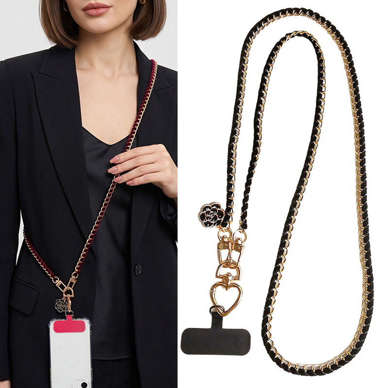Crossbody Lanyard Neck Strap Case - Tali Gantungan Ponsel Model Rantai Camellia