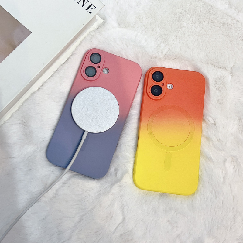 Liquid Silicone Magnetic Phone Case - Casing Ponsel Magnetik Silikon Cair Gradasi