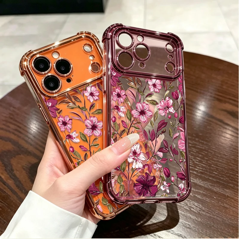 Casing Motif Bunga Merah Vinta - Vintage Floral Pattern Soft Case ulasan dan harga